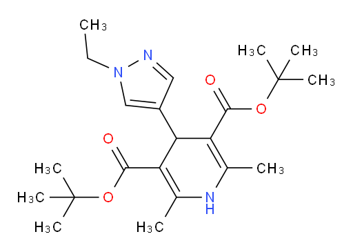 3,5-di-tert-butyl 4-(1-ethyl-1H-pyrazol-4-yl)-2,6-dimethyl-1,4-dihydropyridine-3,5-dicarboxylate