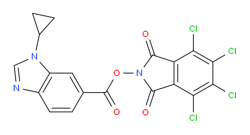 4,5,6,7-tetrachloro-1,3-dioxo-2,3-dihydro-1H-isoindol-2-yl 1-cyclopropyl-1H-1,3-benzodiazole-6-carboxylate