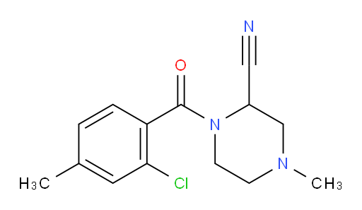 1-(2-chloro-4-methylbenzoyl)-4-methylpiperazine-2-carbonitrile