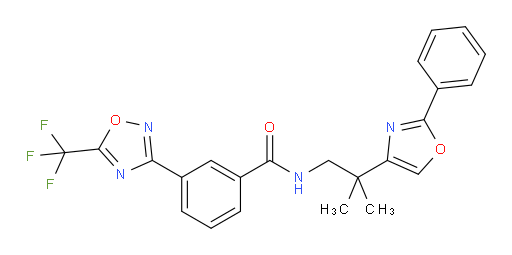 N-[2-methyl-2-(2-phenyl-1,3-oxazol-4-yl)propyl]-3-[5-(trifluoromethyl)-1,2,4-oxadiazol-3-yl]benzamide