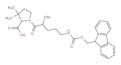 1-[5-({[(9H-fluoren-9-yl)methoxy]carbonyl}amino)-2-methylpentanoyl]-3,3-dimethylpyrrolidine-2-carboxylic acid