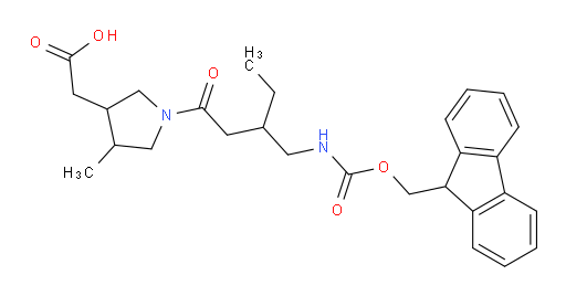 2-(1-{3-[({[(9H-fluoren-9-yl)methoxy]carbonyl}amino)methyl]pentanoyl}-4-methylpyrrolidin-3-yl)acetic acid