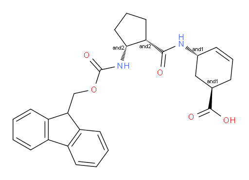 (1RS,5SR)-5-[(1RS&,2SR&)-2-({[(9H-fluoren-9-yl)methoxy]carbonyl}amino)cyclopentaneamido]cyclohex-3-ene-1-carboxylic acid