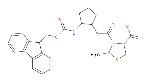 3-{2-[2-({[(9H-fluoren-9-yl)methoxy]carbonyl}amino)cyclopentyl]acetyl}-2-methyl-1,3-thiazolidine-4-carboxylic acid