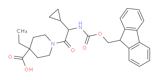 1-[2-cyclopropyl-2-({[(9H-fluoren-9-yl)methoxy]carbonyl}amino)acetyl]-4-ethylpiperidine-4-carboxylic acid