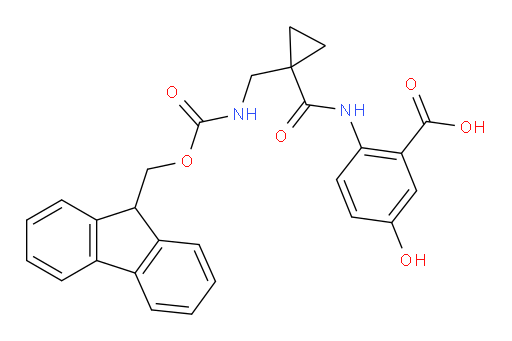 2-{1-[({[(9H-fluoren-9-yl)methoxy]carbonyl}amino)methyl]cyclopropaneamido}-5-hydroxybenzoic acid