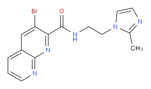 3-bromo-N-(2-(2-methyl-1H-imidazol-1-yl)ethyl)-1,8-naphthyridine-2-carboxamide