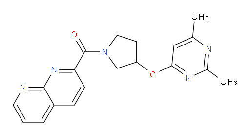 (3-((2,6-dimethylpyrimidin-4-yl)oxy)pyrrolidin-1-yl)(1,8-naphthyridin-2-yl)methanone