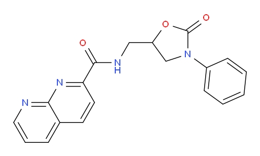 N-((2-oxo-3-phenyloxazolidin-5-yl)methyl)-1,8-naphthyridine-2-carboxamide