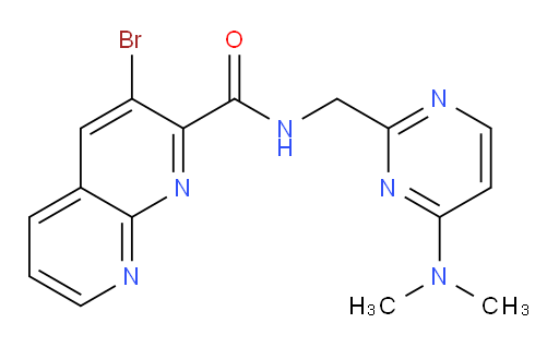 3-bromo-N-((4-(dimethylamino)pyrimidin-2-yl)methyl)-1,8-naphthyridine-2-carboxamide