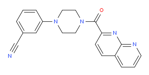 3-(4-(1,8-naphthyridine-2-carbonyl)piperazin-1-yl)benzonitrile