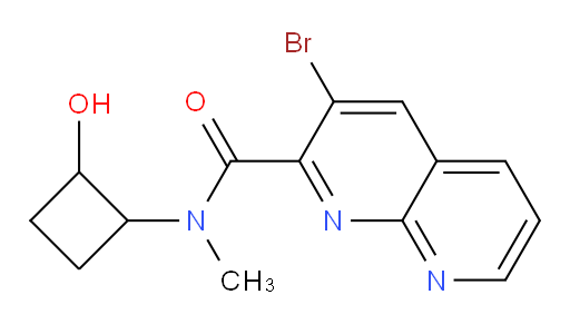 3-bromo-N-(2-hydroxycyclobutyl)-N-methyl-1,8-naphthyridine-2-carboxamide