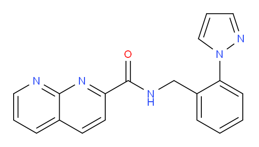 N-(2-(1H-pyrazol-1-yl)benzyl)-1,8-naphthyridine-2-carboxamide