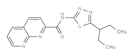 N-(5-(pentan-3-yl)-1,3,4-thiadiazol-2-yl)-1,8-naphthyridine-2-carboxamide