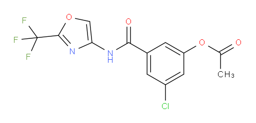 3-chloro-5-((2-(trifluoromethyl)oxazol-4-yl)carbamoyl)phenyl acetate