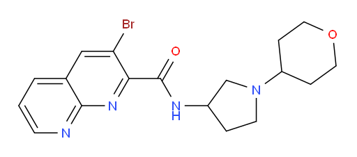 3-bromo-N-(1-(tetrahydro-2H-pyran-4-yl)pyrrolidin-3-yl)-1,8-naphthyridine-2-carboxamide