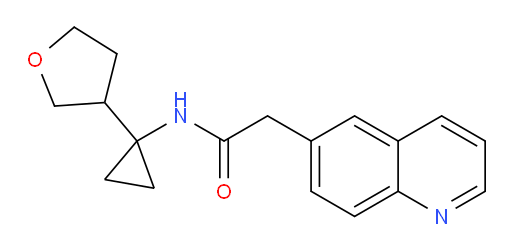 2-(quinolin-6-yl)-N-(1-(tetrahydrofuran-3-yl)cyclopropyl)acetamide