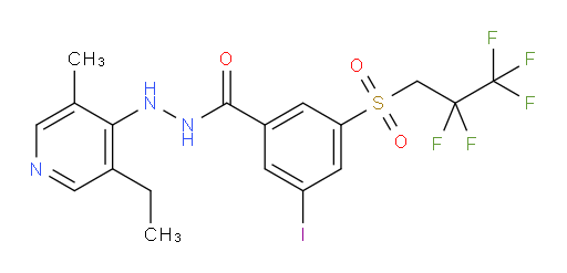 N'-(3-ethyl-5-methylpyridin-4-yl)-3-iodo-5-((2,2,3,3,3-pentafluoropropyl)sulfonyl)benzohydrazide
