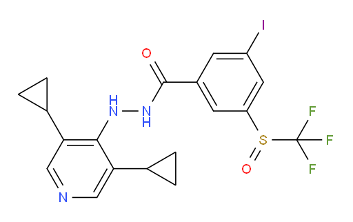 N'-(3,5-dicyclopropylpyridin-4-yl)-3-iodo-5-((trifluoromethyl)sulfinyl)benzohydrazide