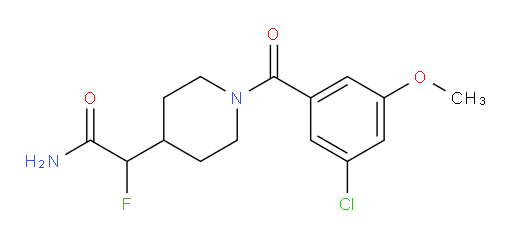 2-(1-(3-chloro-5-methoxybenzoyl)piperidin-4-yl)-2-fluoroacetamide