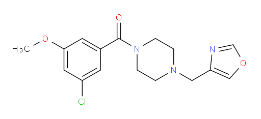 (3-chloro-5-methoxyphenyl)(4-(oxazol-4-ylmethyl)piperazin-1-yl)methanone