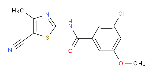 3-chloro-N-(5-cyano-4-methylthiazol-2-yl)-5-methoxybenzamide