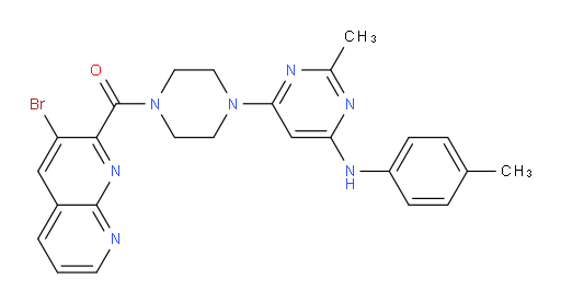 (3-bromo-1,8-naphthyridin-2-yl)(4-(2-methyl-6-(p-tolylamino)pyrimidin-4-yl)piperazin-1-yl)methanone