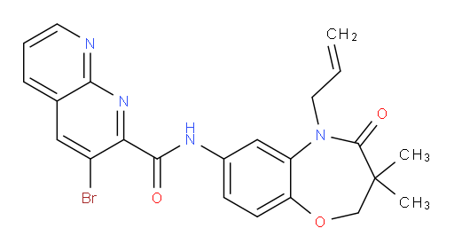 N-(5-allyl-3,3-dimethyl-4-oxo-2,3,4,5-tetrahydrobenzo[b][1,4]oxazepin-7-yl)-3-bromo-1,8-naphthyridine-2-carboxamide