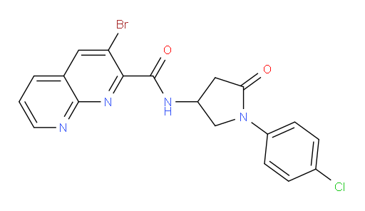 3-bromo-N-(1-(4-chlorophenyl)-5-oxopyrrolidin-3-yl)-1,8-naphthyridine-2-carboxamide