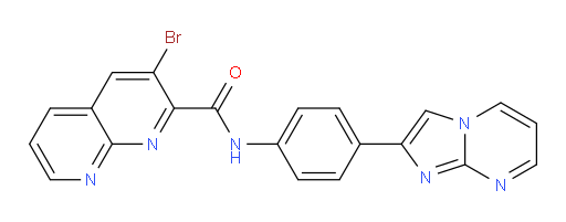3-bromo-N-(4-(imidazo[1,2-a]pyrimidin-2-yl)phenyl)-1,8-naphthyridine-2-carboxamide