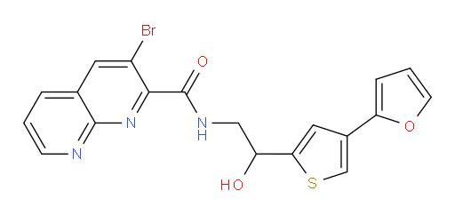 3-bromo-N-(2-(4-(furan-2-yl)thiophen-2-yl)-2-hydroxyethyl)-1,8-naphthyridine-2-carboxamide