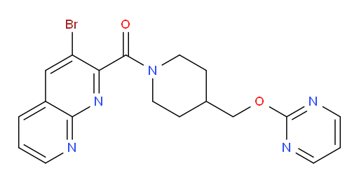 (3-bromo-1,8-naphthyridin-2-yl)(4-((pyrimidin-2-yloxy)methyl)piperidin-1-yl)methanone