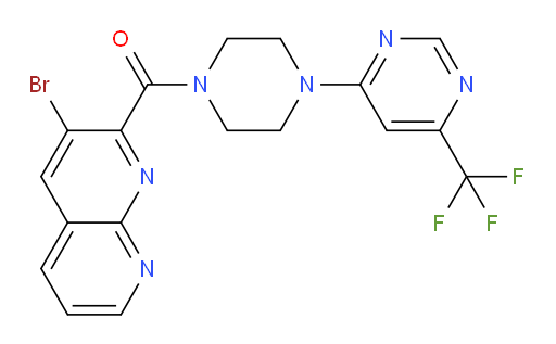 (3-bromo-1,8-naphthyridin-2-yl)(4-(6-(trifluoromethyl)pyrimidin-4-yl)piperazin-1-yl)methanone