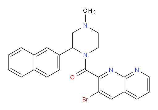 (3-bromo-1,8-naphthyridin-2-yl)(4-methyl-2-(naphthalen-2-yl)piperazin-1-yl)methanone