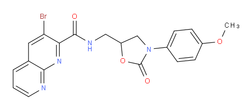 3-bromo-N-((3-(4-methoxyphenyl)-2-oxooxazolidin-5-yl)methyl)-1,8-naphthyridine-2-carboxamide