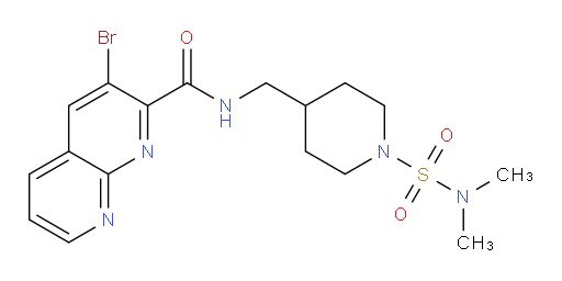 3-bromo-N-((1-(N,N-dimethylsulfamoyl)piperidin-4-yl)methyl)-1,8-naphthyridine-2-carboxamide
