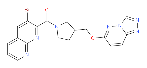 (3-(([1,2,4]triazolo[4,3-b]pyridazin-6-yloxy)methyl)pyrrolidin-1-yl)(3-bromo-1,8-naphthyridin-2-yl)methanone