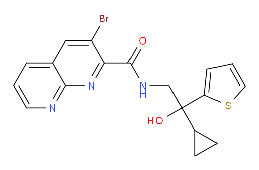 3-bromo-N-(2-cyclopropyl-2-hydroxy-2-(thiophen-2-yl)ethyl)-1,8-naphthyridine-2-carboxamide