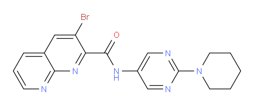 3-bromo-N-(2-(piperidin-1-yl)pyrimidin-5-yl)-1,8-naphthyridine-2-carboxamide
