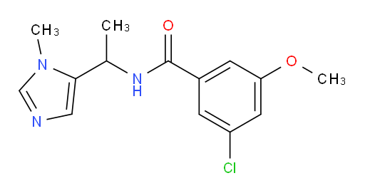 3-chloro-5-methoxy-N-(1-(1-methyl-1H-imidazol-5-yl)ethyl)benzamide