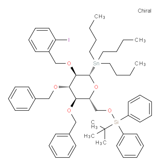 (((2R,3R,4S,5R,6S)-3,4-bis(benzyloxy)-5-((2-iodobenzyl)oxy)-6-(tributylstannyl)tetrahydro-2H-pyran-2-yl)methoxy)(tert-butyl)diphenylsilane