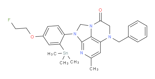 5-benzyl-1-(4-(2-fluoroethoxy)-2-(trimethylstannyl)phenyl)-7-methyl-4,5-dihydro-1H-1,2a,5,8-tetraazaacenaphthylen-3(2H)-one