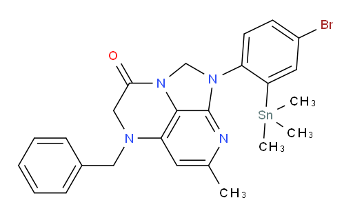 5-benzyl-1-(4-bromo-2-(trimethylstannyl)phenyl)-7-methyl-4,5-dihydro-1H-1,2a,5,8-tetraazaacenaphthylen-3(2H)-one