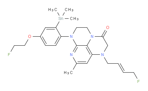 (E)-1-(4-fluorobut-2-en-1-yl)-6-(4-(2-fluoroethoxy)-2-(trimethylstannyl)phenyl)-8-methyl-1,2,5,6-tetrahydro-1,3a,6,7-tetraazaphenalen-3(4H)-one