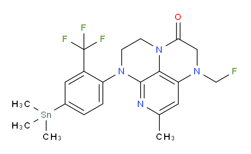 1-(fluoromethyl)-8-methyl-6-(2-(trifluoromethyl)-4-(trimethylstannyl)phenyl)-1,2,5,6-tetrahydro-1,3a,6,7-tetraazaphenalen-3(4H)-one