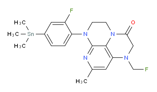 6-(2-fluoro-4-(trimethylstannyl)phenyl)-1-(fluoromethyl)-8-methyl-1,2,5,6-tetrahydro-1,3a,6,7-tetraazaphenalen-3(4H)-one