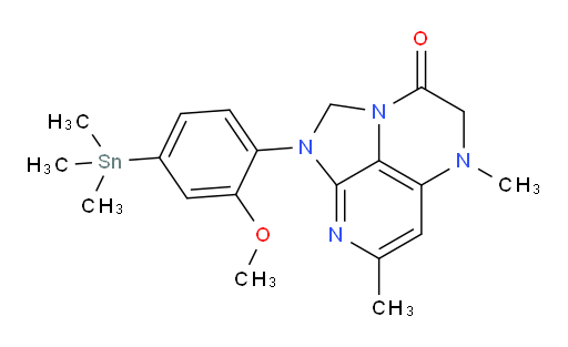 1-(2-methoxy-4-(trimethylstannyl)phenyl)-5,7-dimethyl-4,5-dihydro-1H-1,2a,5,8-tetraazaacenaphthylen-3(2H)-one