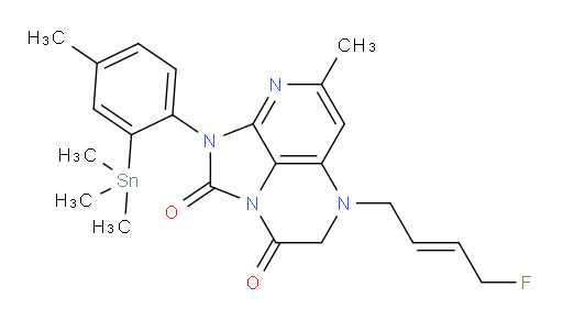 (E)-5-(4-fluorobut-2-en-1-yl)-7-methyl-1-(4-methyl-2-(trimethylstannyl)phenyl)-4,5-dihydro-1H-1,2a,5,8-tetraazaacenaphthylene-2,3-dione