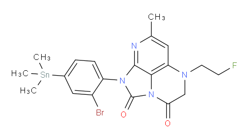 1-(2-bromo-4-(trimethylstannyl)phenyl)-5-(2-fluoroethyl)-7-methyl-4,5-dihydro-1H-1,2a,5,8-tetraazaacenaphthylene-2,3-dione
