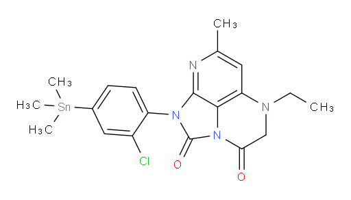 1-(2-chloro-4-(trimethylstannyl)phenyl)-5-ethyl-7-methyl-4,5-dihydro-1H-1,2a,5,8-tetraazaacenaphthylene-2,3-dione